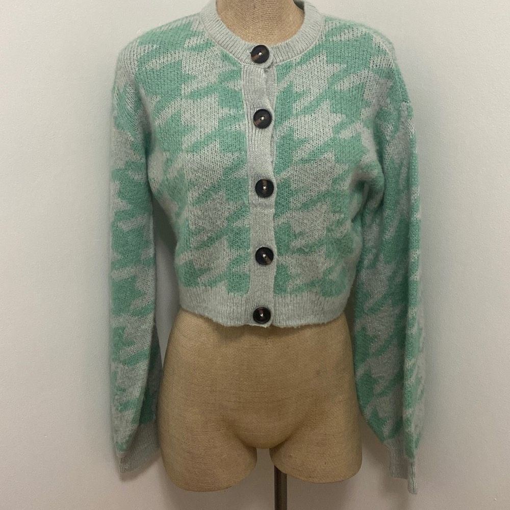 Wild Fable Mint Green Cozy Big Button Cardigan